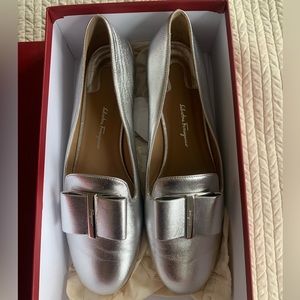 Ferragamo Silver Loafers